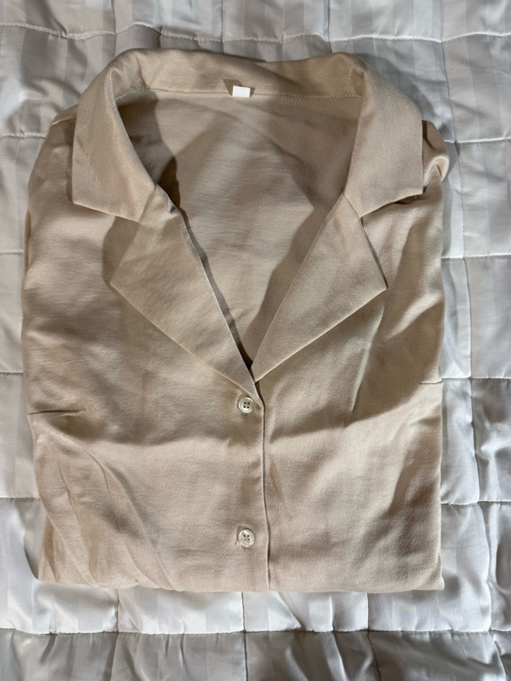 SHEIN Beige Button-Down Collared Shirt